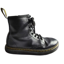 Dr. Martens AirWair Black Leather Lace Up Combat Boots Youth 2 Boys/Girls 1460J