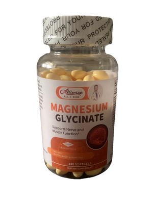 Alliwise Magnesium Glycinate Supports Nerve & Muscle Function 180ct Exp 07/27