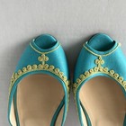 Christian Louboutin Vintage Peep Toe Embroidered Slides - New — photo 2