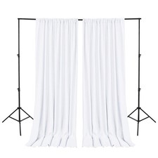 White Backdrop Curtains for Parties Polyester Photography Drapes 5ftx8ft