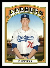 DJ Peters 2021 Topps Heritage #532 Los Angeles Dodgers Rookie RC *029