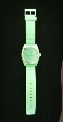 Mens Adidas Green Watch ADH2805 Resin Case Green Silicone Band 6''-8'' New Battery