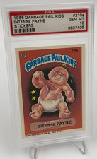 1986 GARBAGE PAIL KIDS Trading Sticker INTENSE PAYNE #210a grade PSA GEM MINT 10