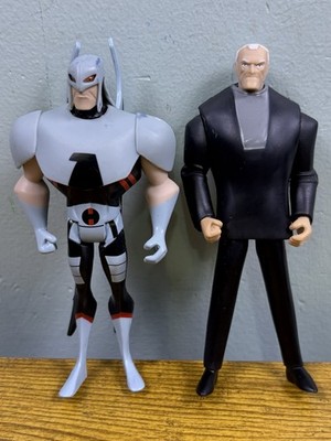 2004 DC Justice League Unlimited Old Man Bruce Wayne & Warhawk Figure Lot 4.5 