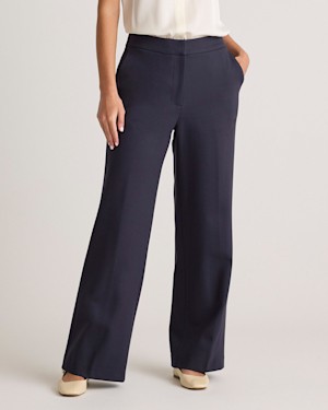 Quince Women Ultra-Stretch Ponte Trouser Blue 8