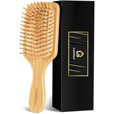 GAINWELL Bamboo Hair Brush for Growth, Natural Bristles Yellow
