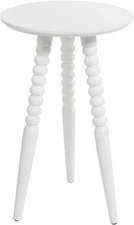 Silverwood Allison Round Accent Table with Turned Legs, White