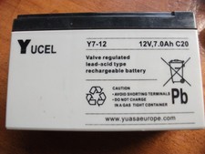 Yucel Y7-12 12V 7.0Ah C20 Rechargeable 12 Volt Lead Acid Battery