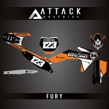 Attack Graphics Custom Fury Complete Bike Graphics Kit For KTM 125 SX 2023