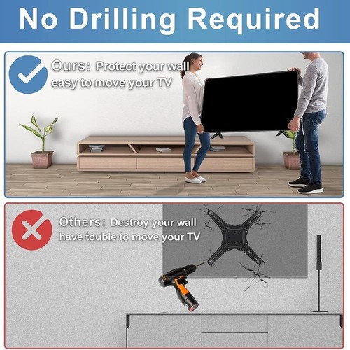 with Screws TV Stand Non-slip Base Stand TV stand legs for TCL/Roku - Zdjęcie 3 z 5