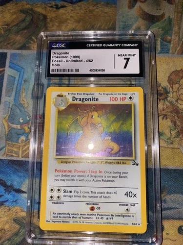 1999 Pokémon TCG Dragonite Fossil Holo Card