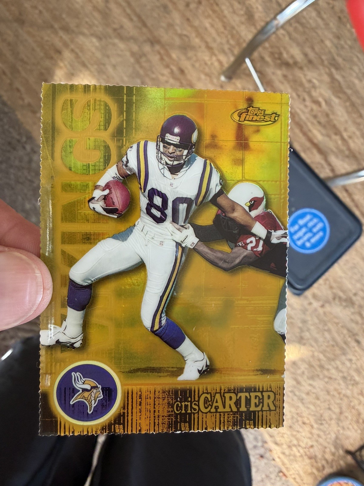 2000 Topps Finest Football Diecut Gold Refractor #65 Cris Carter /300 (Clean)