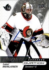 Leevi Merilainen Signed Auto 2023-24 Ovation Hockey card Ottawa Senators