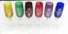 Ajka Marsala 8 inch Crystal Champagne Flutes - set of Six