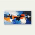 Vibrant Abstract Cityscape Unframed Canvas Painting for Living