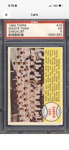 1958 Topps New York Giants #19 card