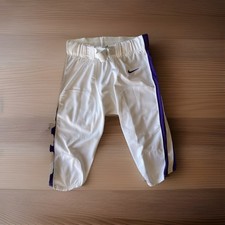 Pantalones de equipo de fútbol Nike Vapor Pro blancos con cinturón blanco púrpura talla M bota
