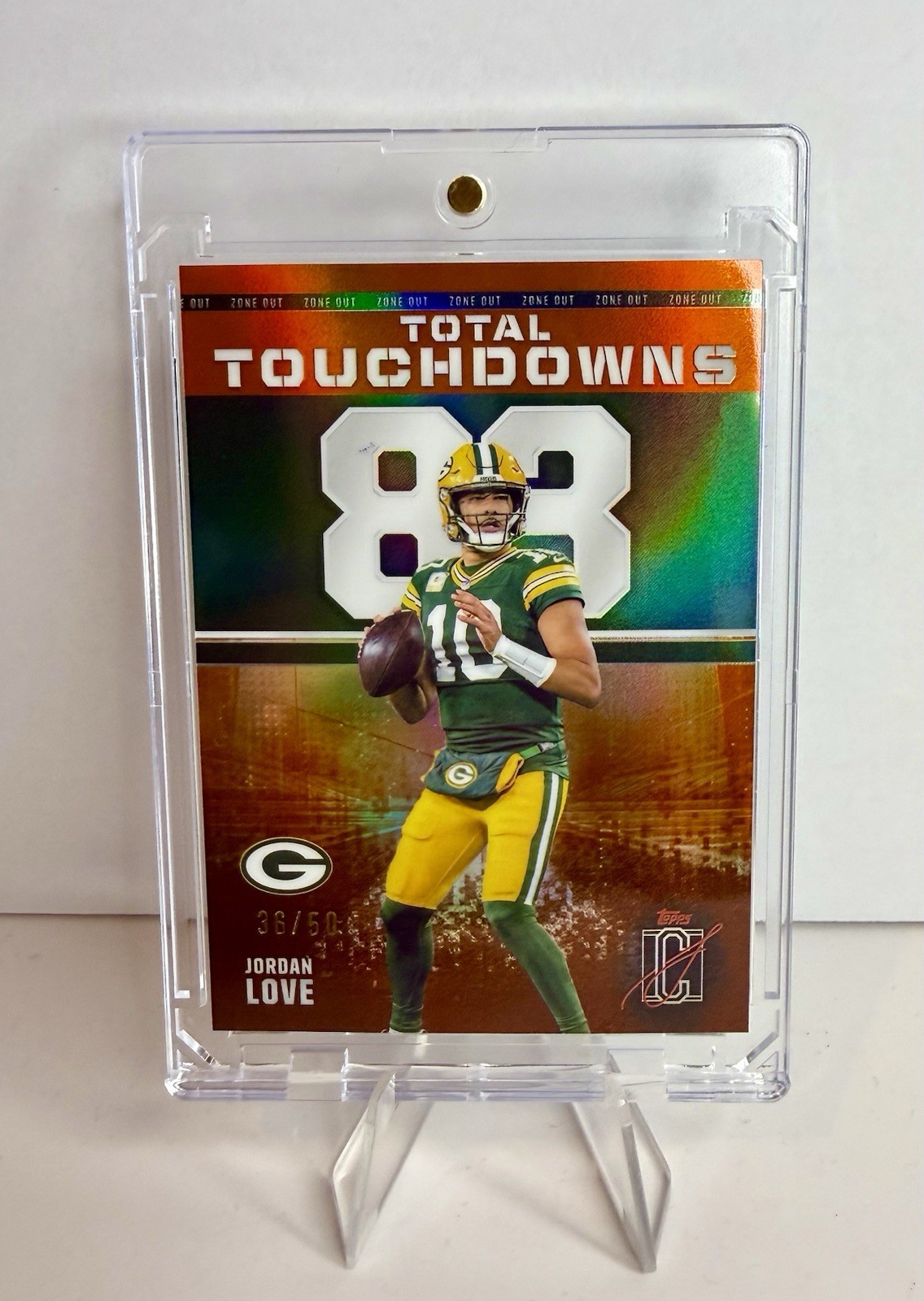 2025 Topps Signature Class Football-Jordan Love-Zone Out-ZO-21 Orange /50 🧀✨