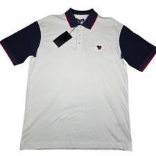 NWT Bad Birdie Pique Golf Polo Shirt Red/White/Navy Blue, Men's Size Small