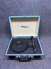 LP No.1 Portable Record Player Turntable Suitcase Blue No Power Cord