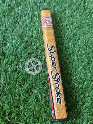 Superstroke Odyssey Mid Slim 2.0 Gold Red Putter Golfgriff GRATIS BALLMARKER