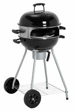 Home 55cm Kettle Charcoal BBQ With Pizza Oven - Black
