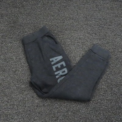 Aeropostale Jogger Sweatpants Womens XS Charcoal AERO NYC Logo Fleece Lounge