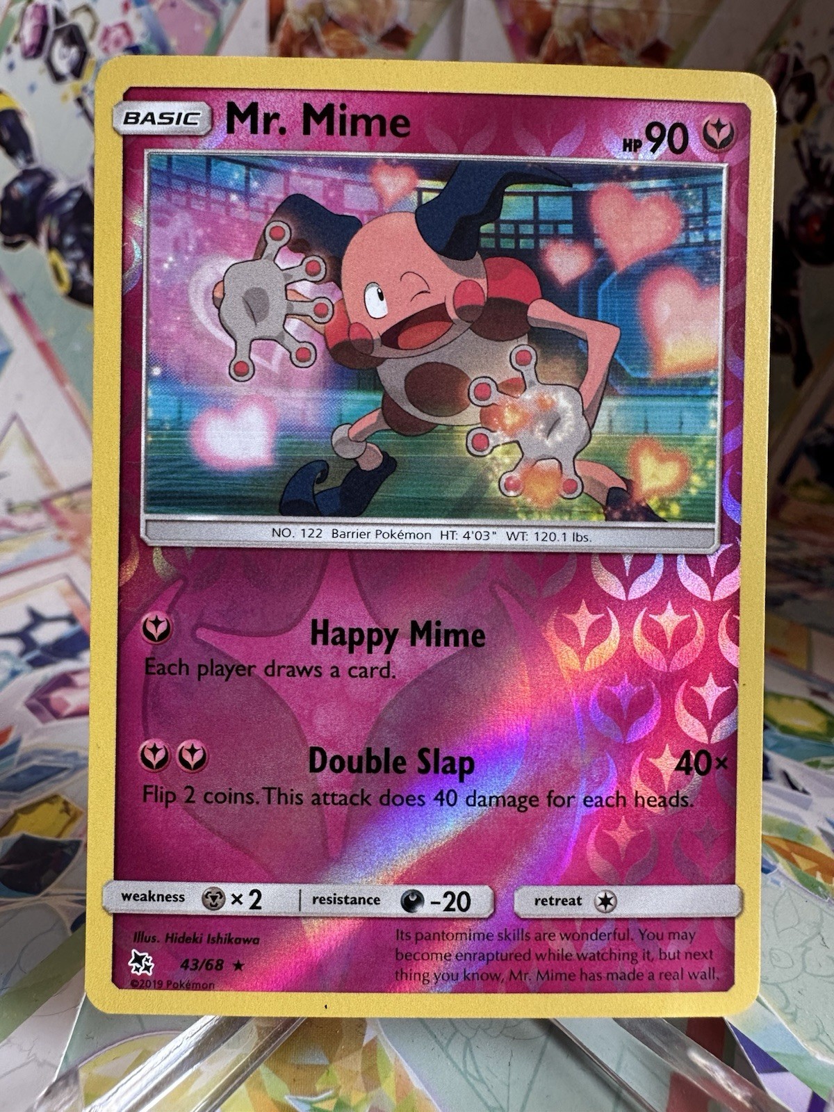 2019 Mr. Mime 43/68 Reverse Holo Rare Hidden Fates Pokemon Card