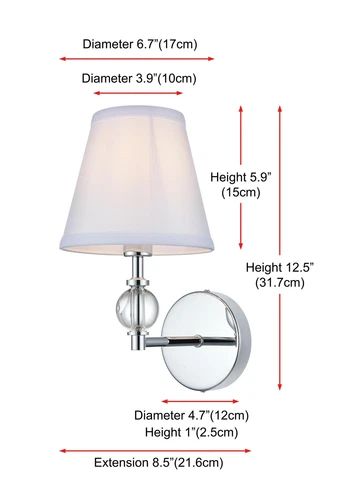 Living District Bethany 7" Wall Sconce In Chrome - Picture 7 of 7