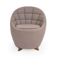 Grau Polstersessel Wohnzimmer Einsitzer Designer 1-Sitzer Holzgestell