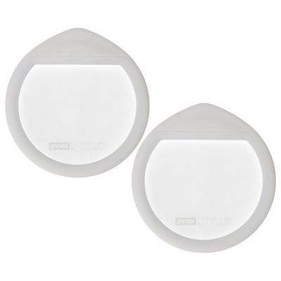 Pyrex OV-7402 Ultimate 7-Cup White Silicone Rimmed Glass Lid (2-Pack)