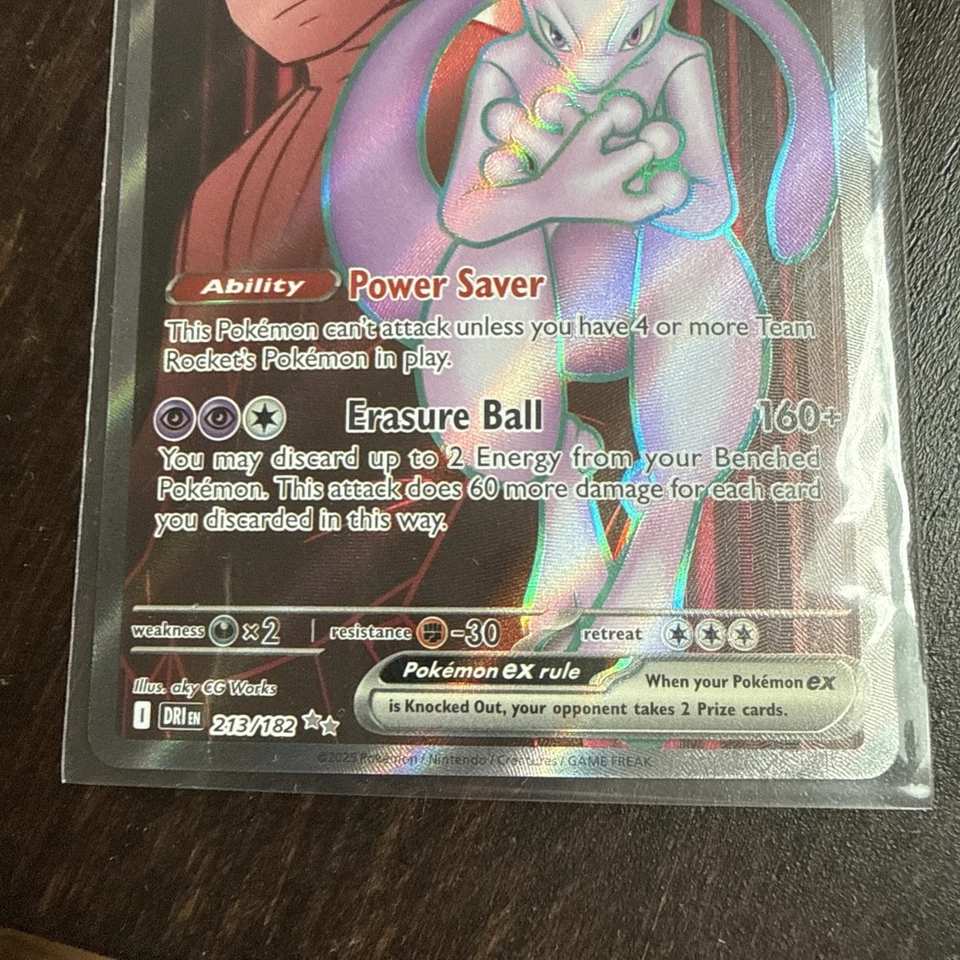 Team Rocket's Mewtwo ex 213/182 - SV10: Destined Rivals Ultra Rare Full Art - NM - Image 3 of 4