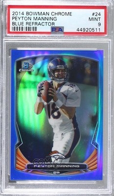 2014 Bowman Chrome Blue Refractor 4/199 Peyton Manning #24 HOF 1j6