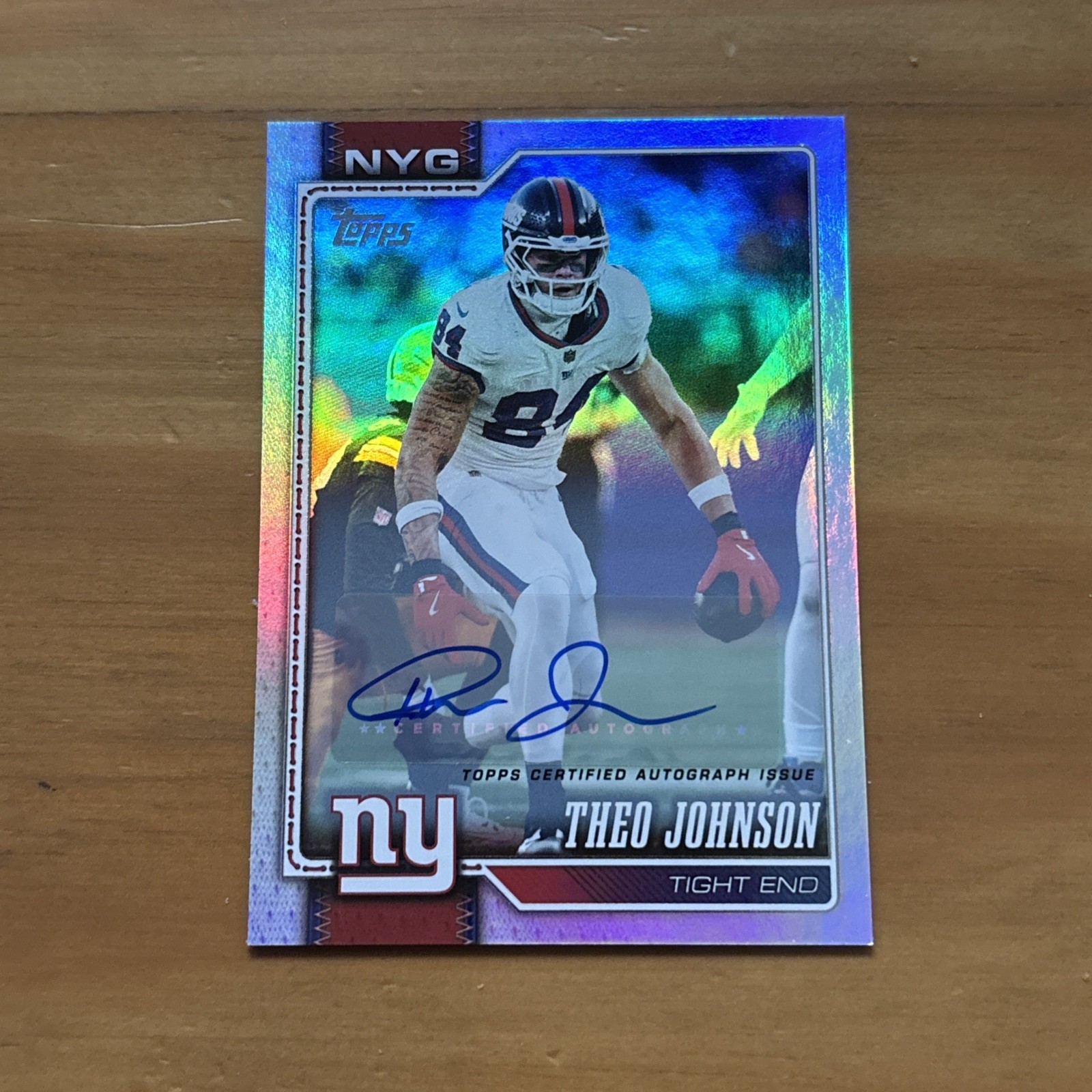 2026 Topps Flagship Theo Johnson Autograph #151 New York Giants Refractor