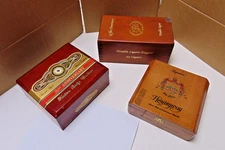 3 Empty Wooden Cigar Boxes La Flor Dominicana Double Ligero Perdomo Hemingway
