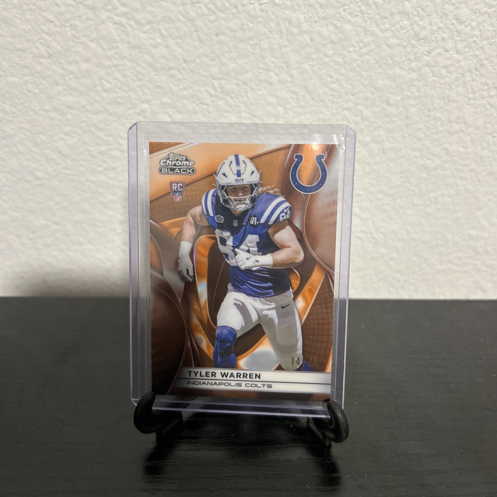 2025 Topps Chrome Black Tyler Warren Orange /25 #120 RC Colts