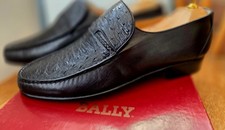 RRP £530 Bally Switzerland  Mens Loafer Shoes Size UK6.5 EU40.5 Ostrich Skin