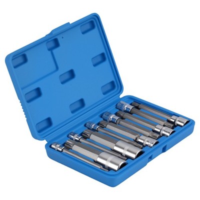 10pc Metric Spline Socket S2 Alloy Steel 1/4 3/8 1/2 Dr Chrome Finish 4''