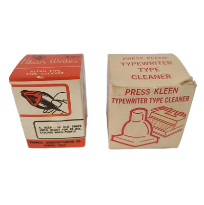 Lot Of 2 Vintage Typewriter Cleaners In Box Klean Write & Press Kleen Office 