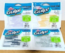 Gulp Baby Sardine 2-inch, set of 4. ColorsClear Laender Holo, Gold, Kabura
