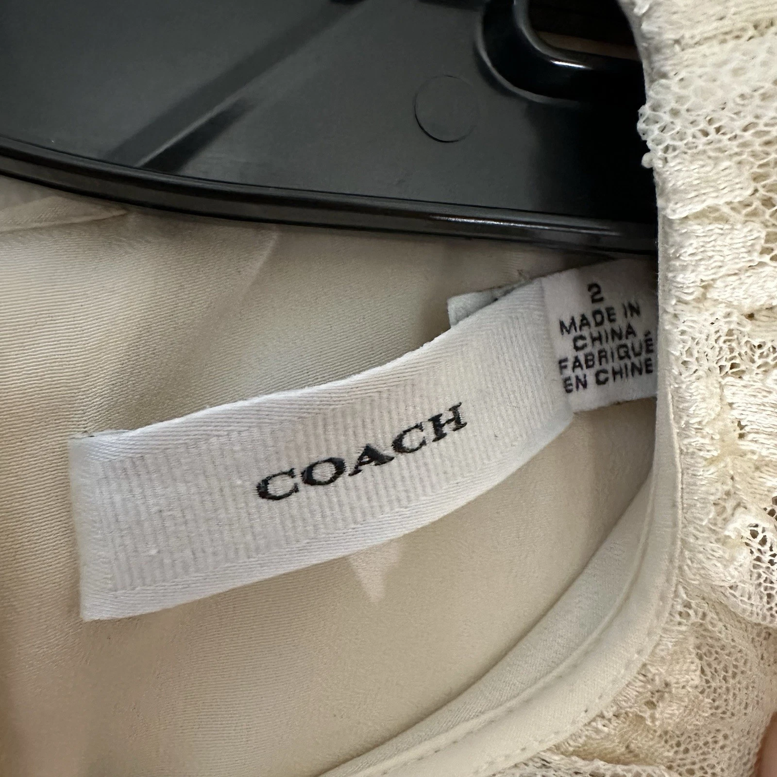 Coach ABITO IN PIZZO RICAMATO COLOR CREMA US TAGLIA 2