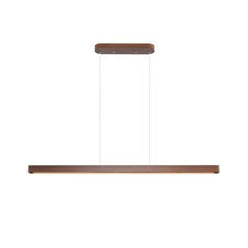 39" Wood Linear Pendant Light Fixture Led Dimmable Ceiling Pendant Hanging Li...