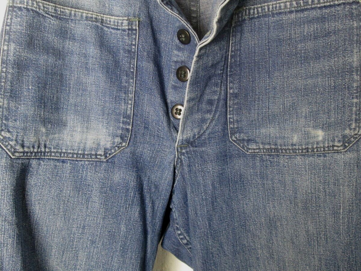 US Navy USN Sailor WWII Blue Denim Dungarees jean Trouser US Navy USN Sailor WWII Blue Denim Dungarees jean Trouser
