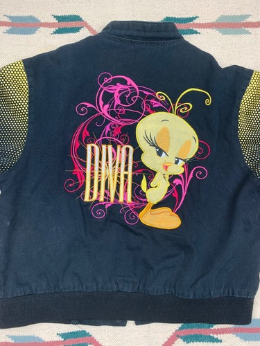 VTG Y2K JH Design Tweety Bird 'DIVA' Jacket Girls Sz L 9/10 Jeff Hamilton Looney - Picture 10 of 14
