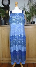 Simply Be Lace Blue Colour Block Sleeveless Midi Fit and Flare Dress Size 20