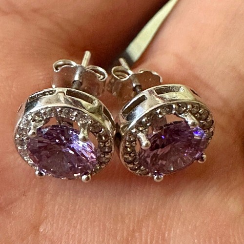 925 Sterling Silver Birthstone 9MM Stud Earrings For Women Created FREE SHIPPING - Picture 10 of 37