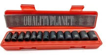 13pc 3/8" Drive Shallow Air Impact Socket Set Metric 6 Point Sockets