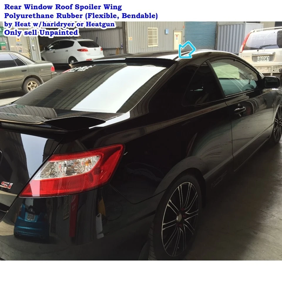 Stock 889H Rear Window Roof Spoiler Wing Fits 2006~2011 Honda Civic EX Si Coupe - Imagem 3 de 4