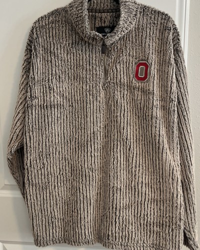 Ohio State Buckeyes hellbraun Sherpa Large Pullover Jacke Mantel 1/4 Reißverschluss Top Of World