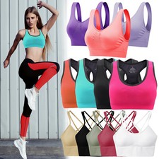 3 Pack Women Sports Bras Seamless Free Weight Support Workout Gym Yoga Sleep Bra